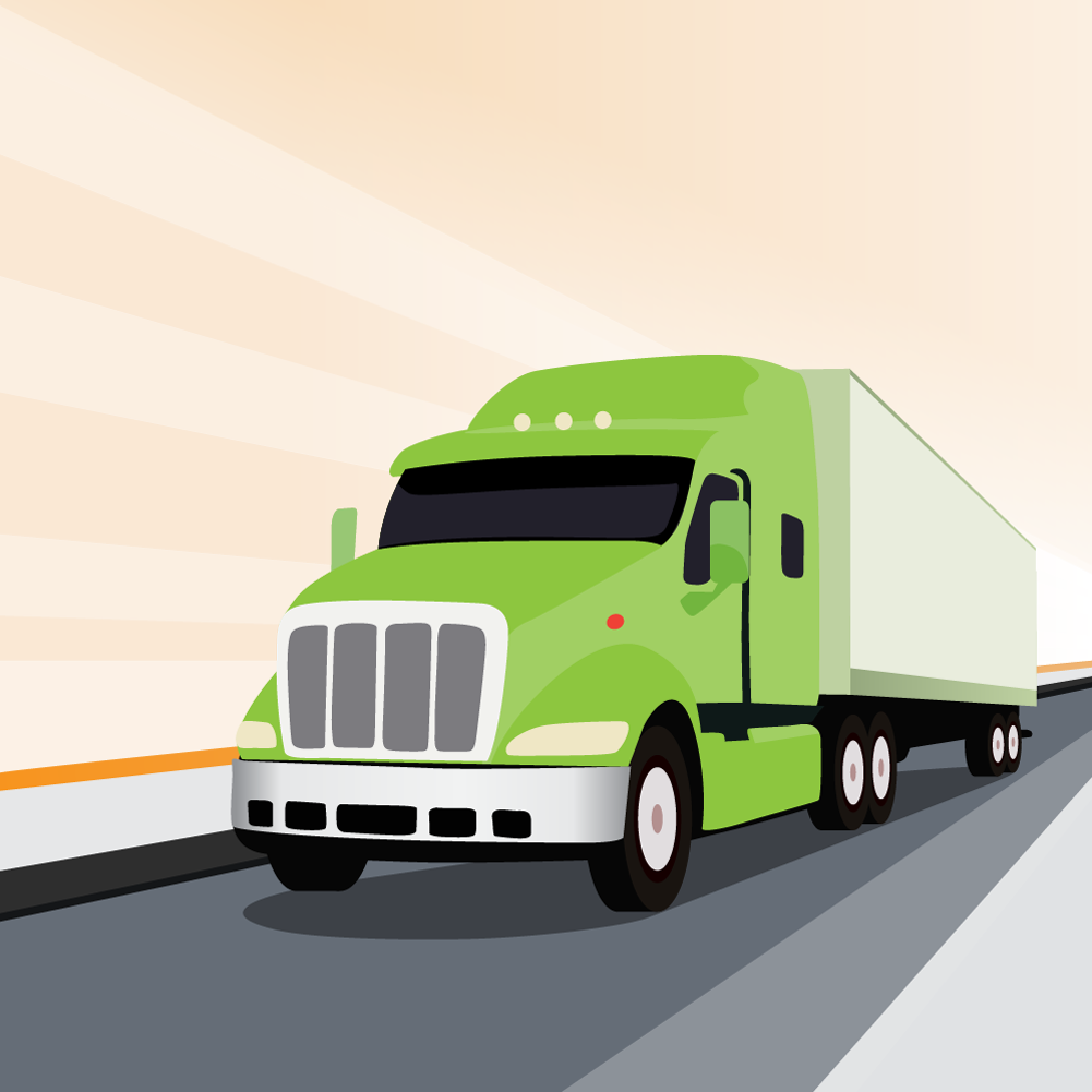 Vector illustration Green truck Photoshop brush