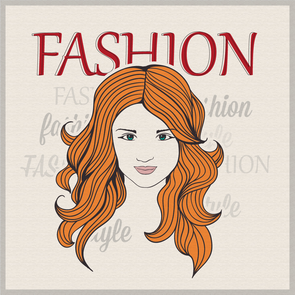 Fashion vector illustration with girl Photoshop brush