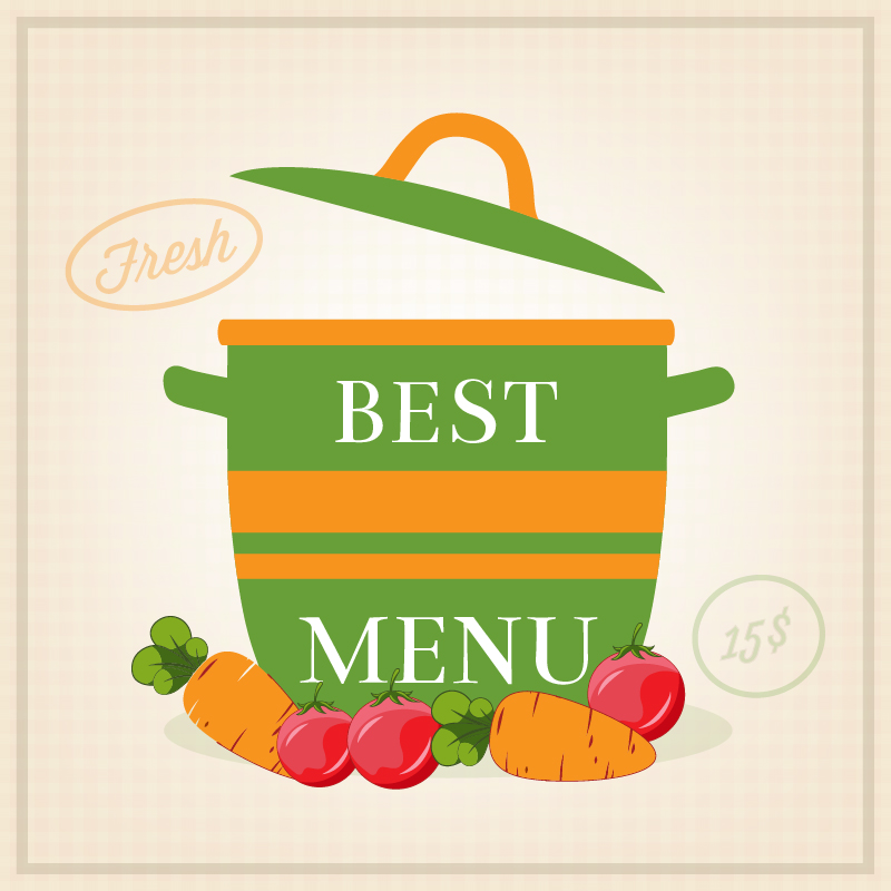 Vegetarian restaurant illustration Photoshop brush