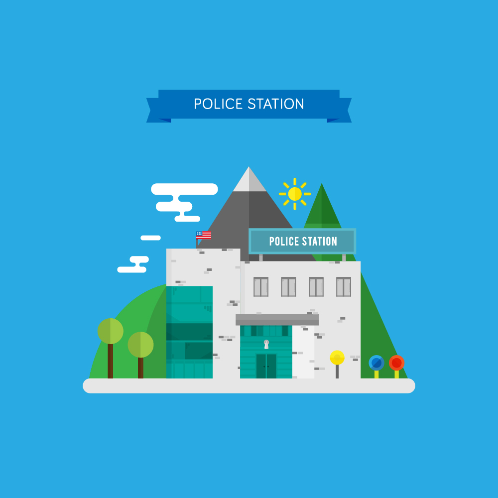 Vector Illustration of a Police Station Photoshop brush