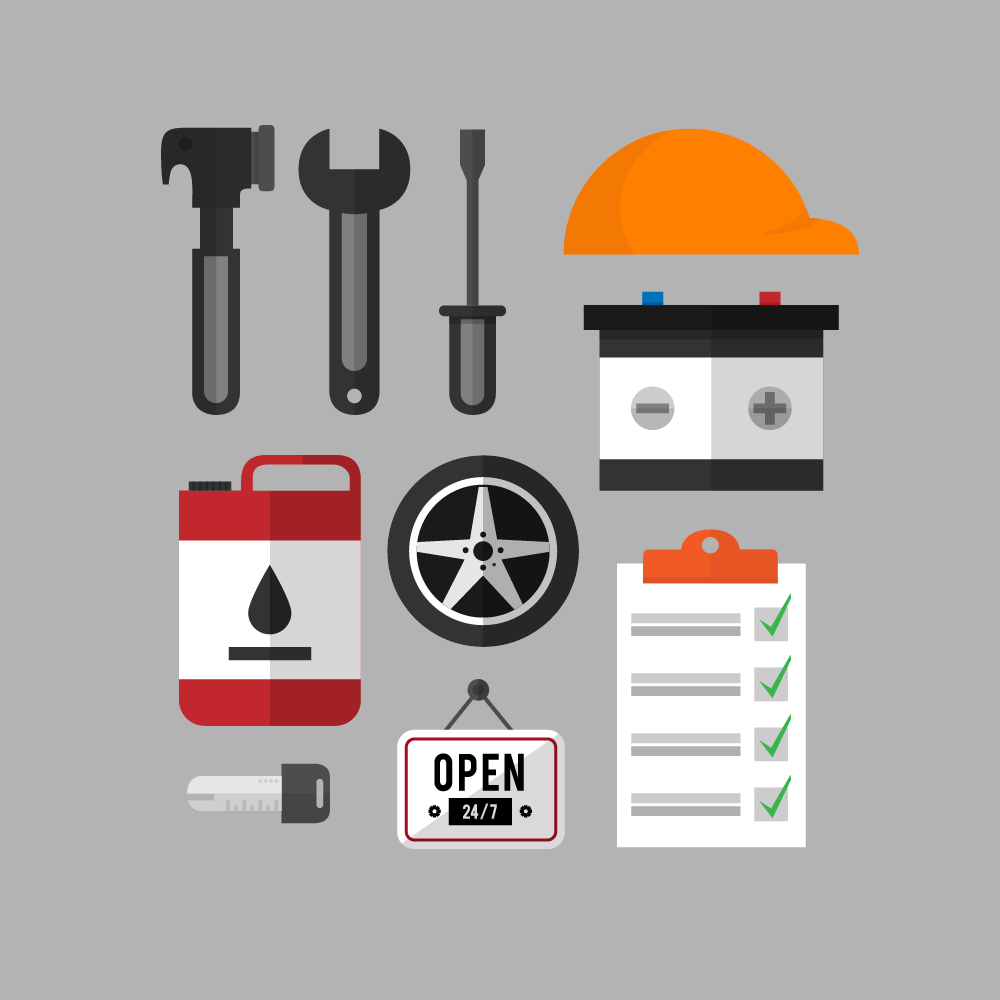 Mechanic and car repair kit Photoshop brush