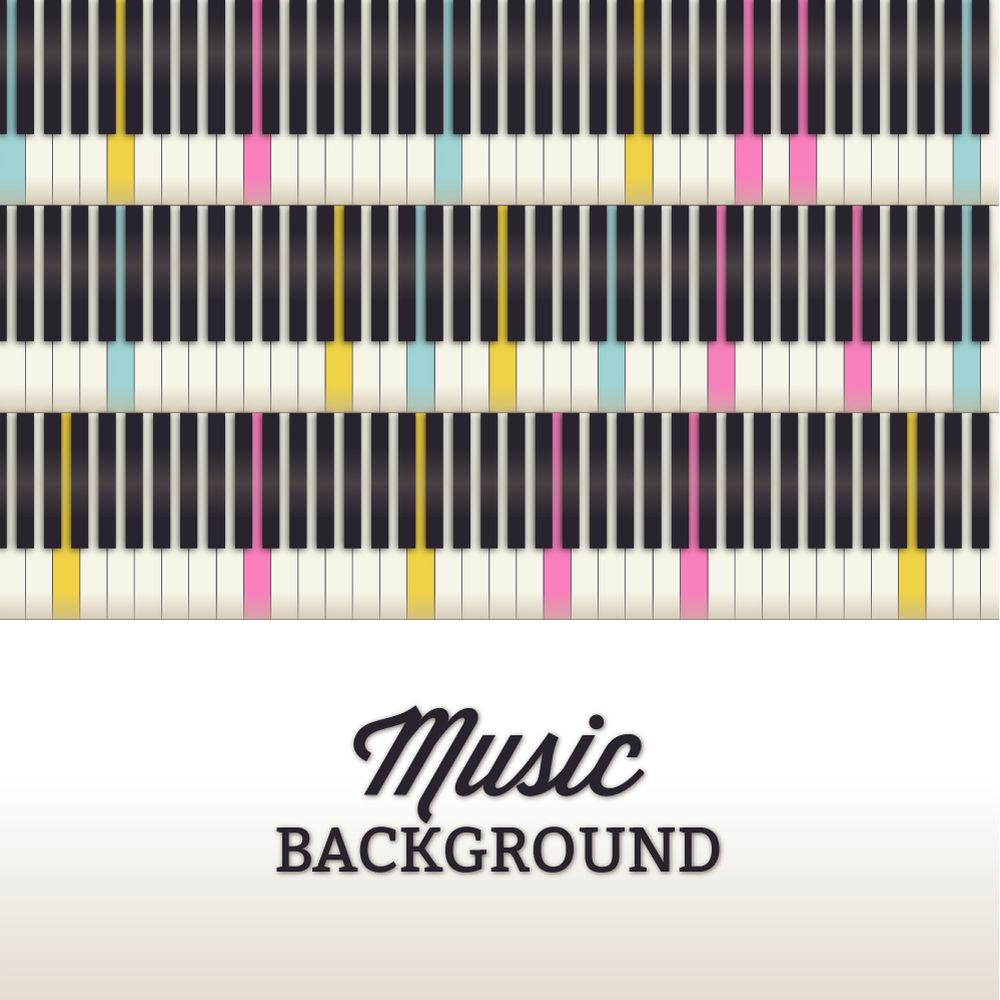 Music illustration with piano keyboard Photoshop brush