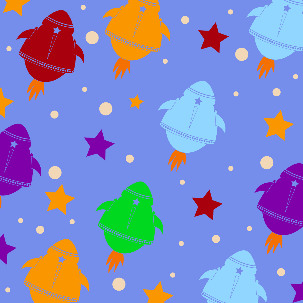 Cute pattern with rocket Photoshop brush