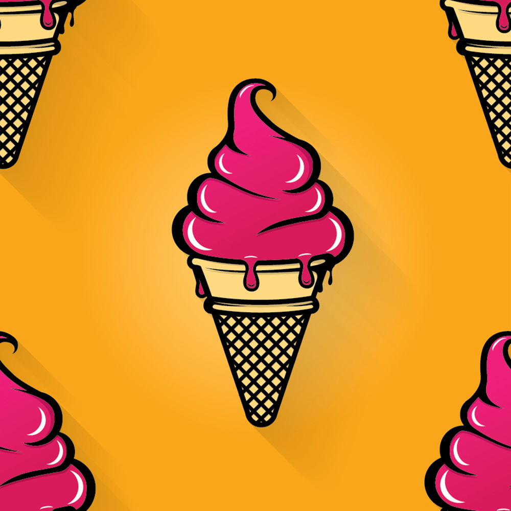 Ice Cream Cone Repeating Pattern Photoshop brush
