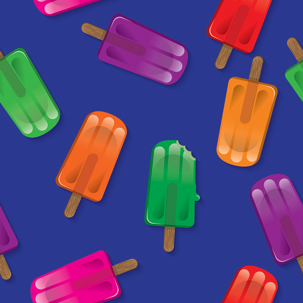 Popsicles Repeating On Blue Background Photoshop brush