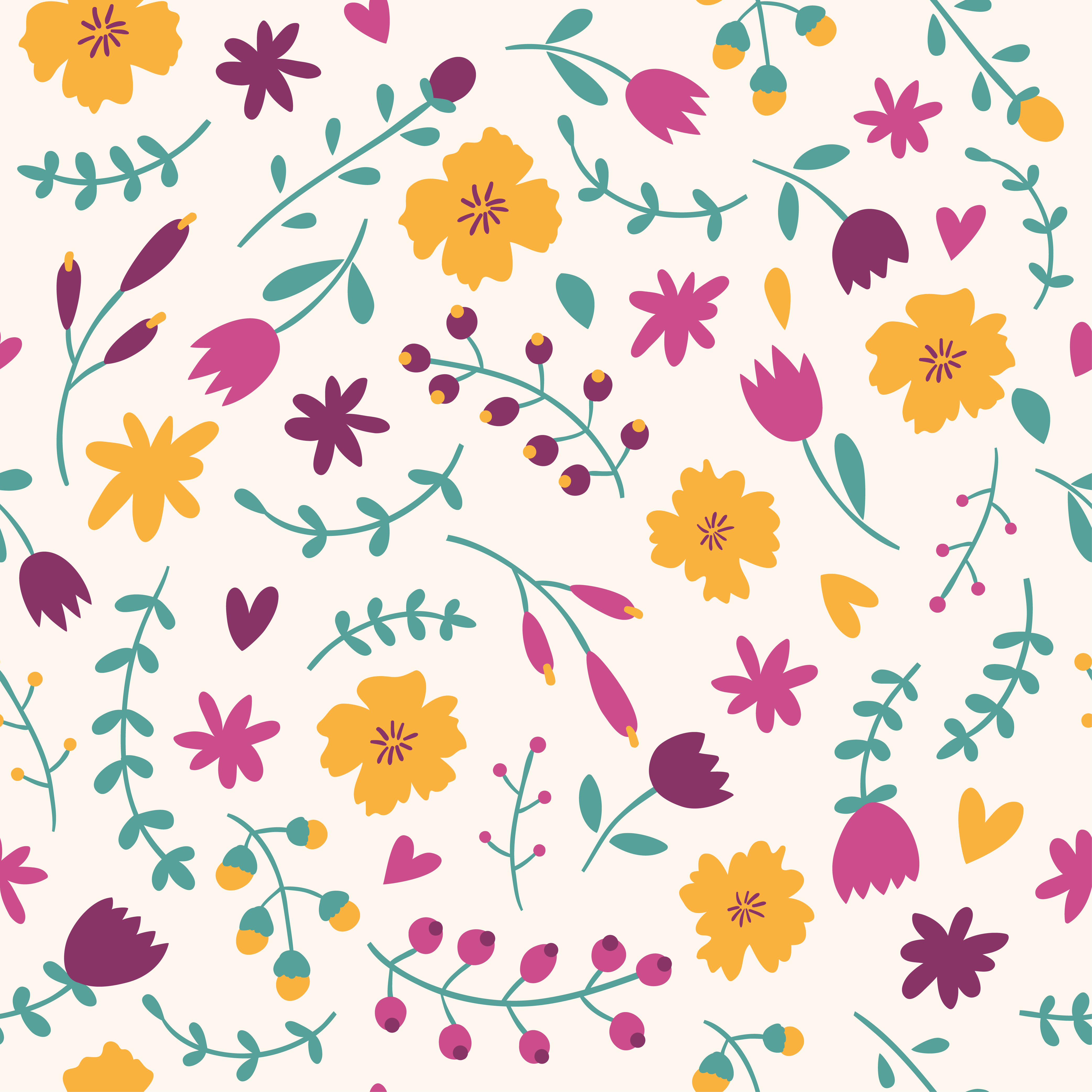 Seamless floral pattern - Photoshop Vectors
