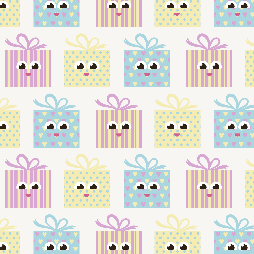 Cute pattern with gifts Photoshop brush