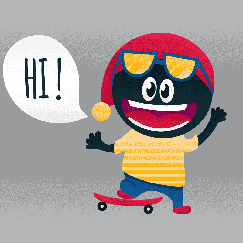 Cute monster with skateboard Photoshop brush