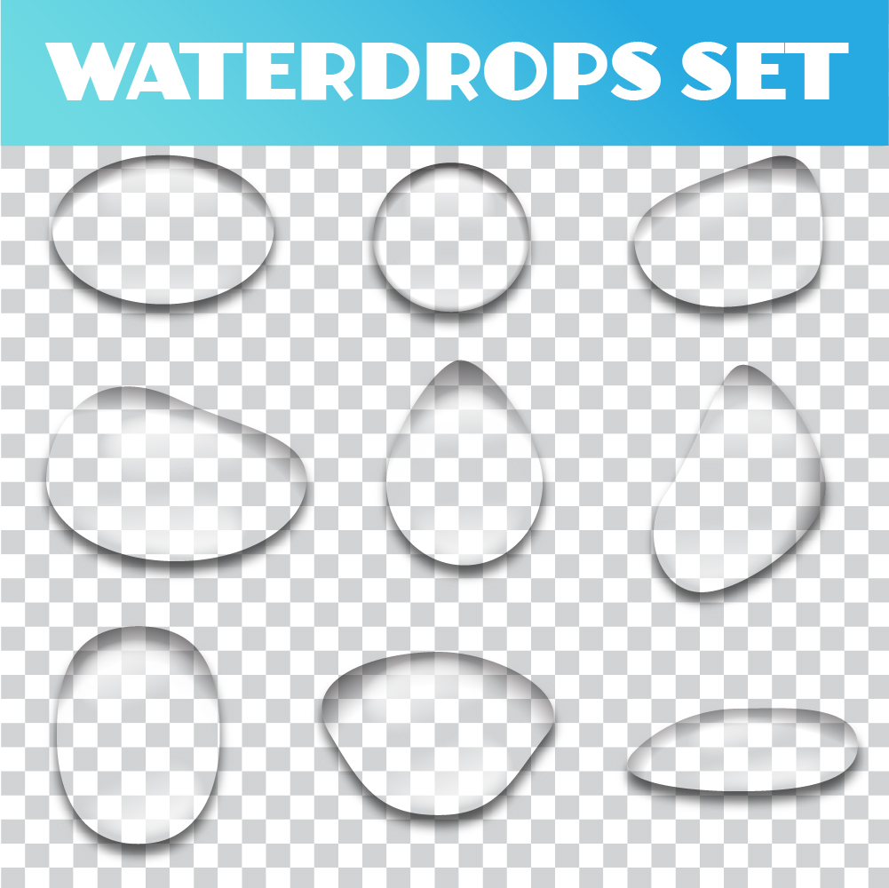 Water Drops Vector Set Photoshop Vectors Brushlovers Com