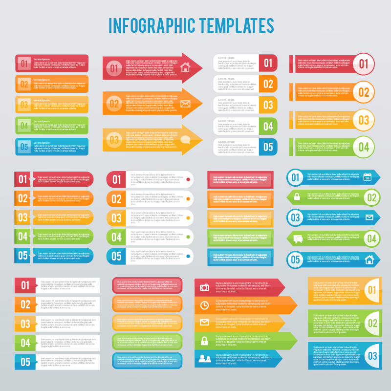 Infographics templates set Photoshop brush