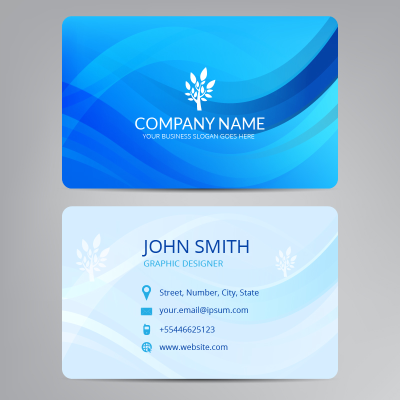 Blue business card Photoshop brush