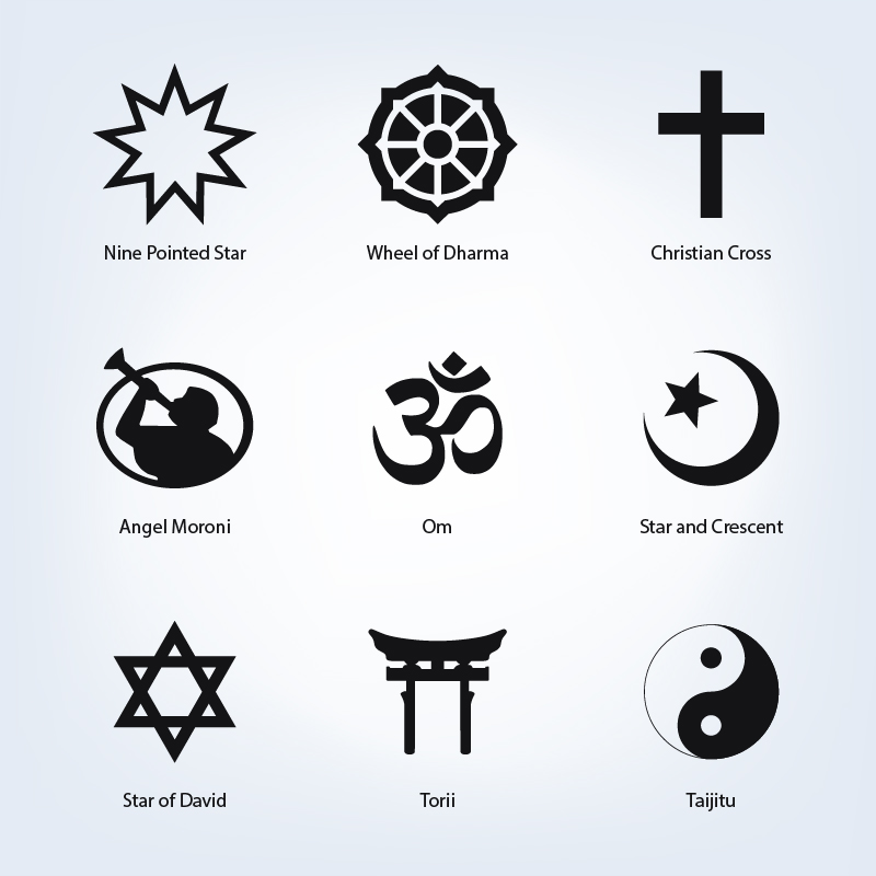 Set of religious symbols Photoshop brush
