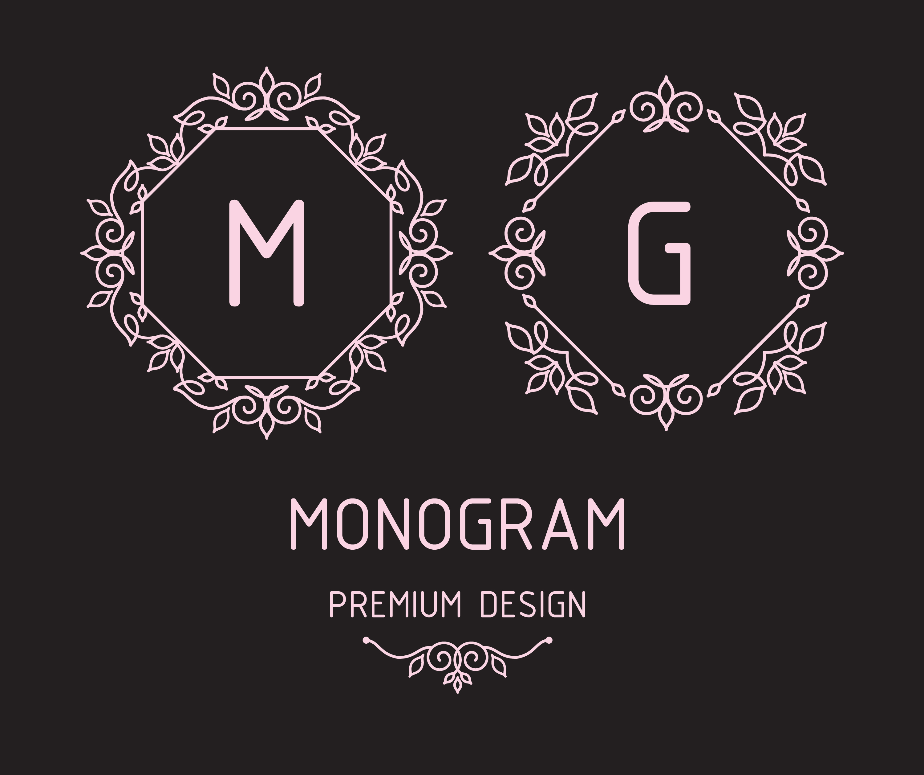 Monogram design templates Photoshop brush
