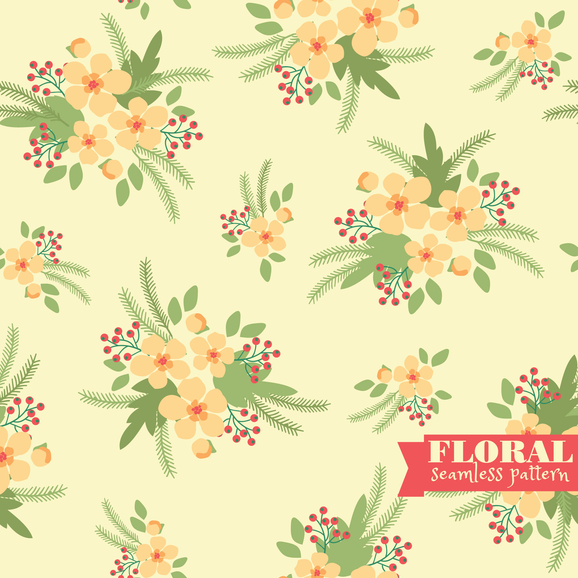 Floral seamless pattern Photoshop brush