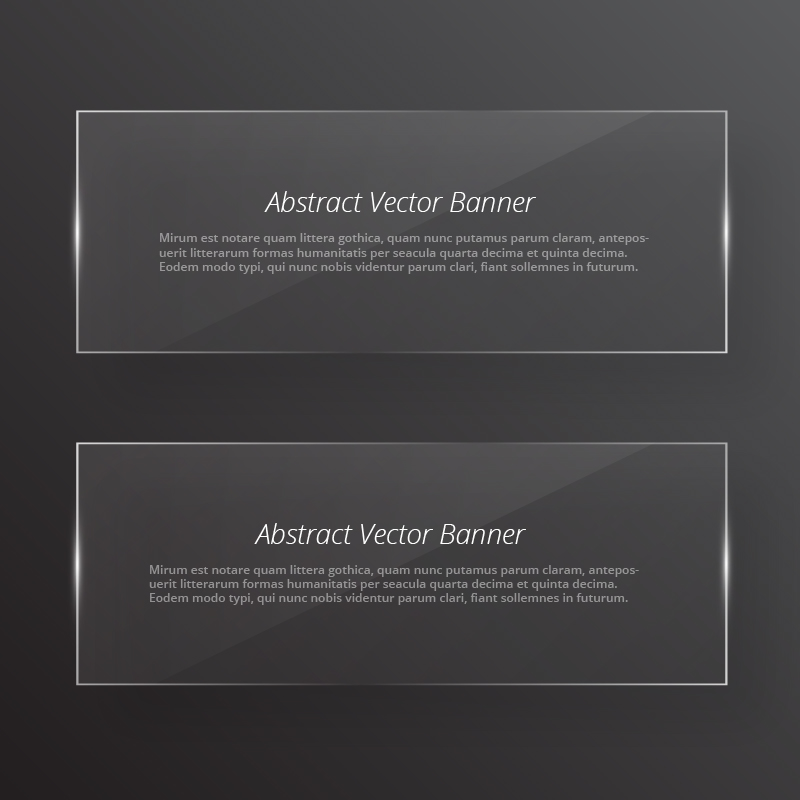 Transparent glass abstract banners Photoshop brush