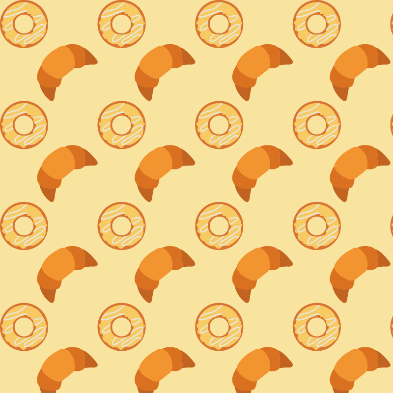Donuts and croissants pattern Photoshop brush