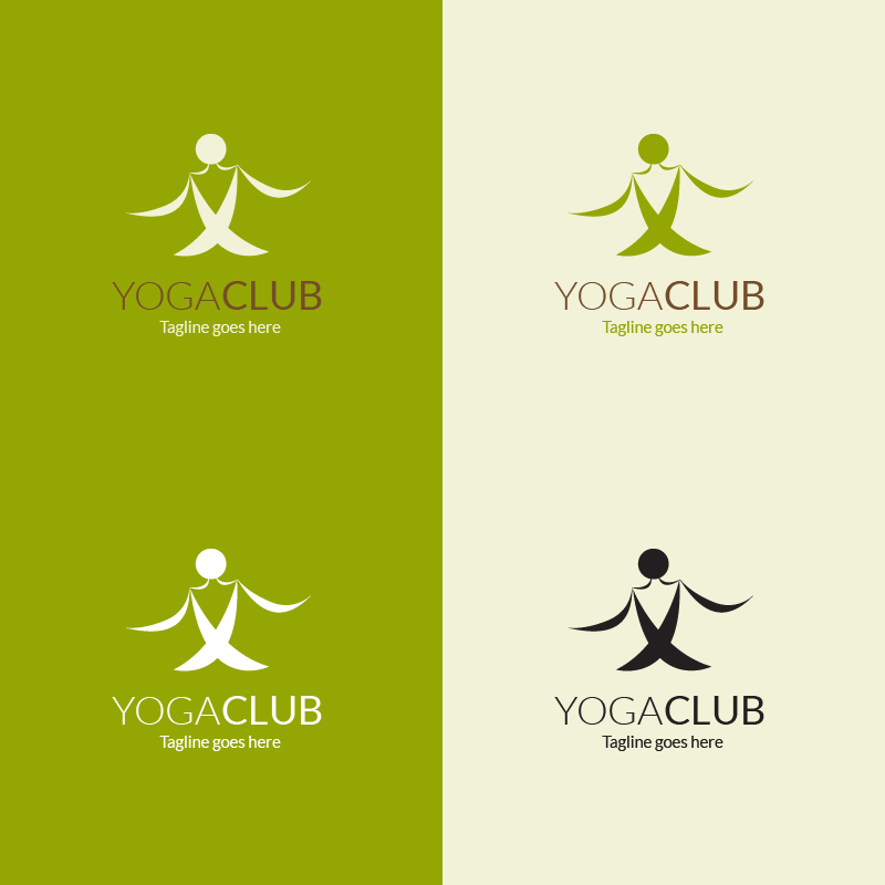 Yoga pose vector logo Photoshop brush