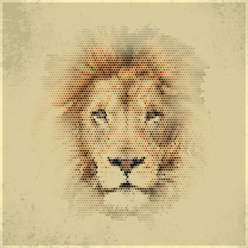 Vintage geometric lion Photoshop brush