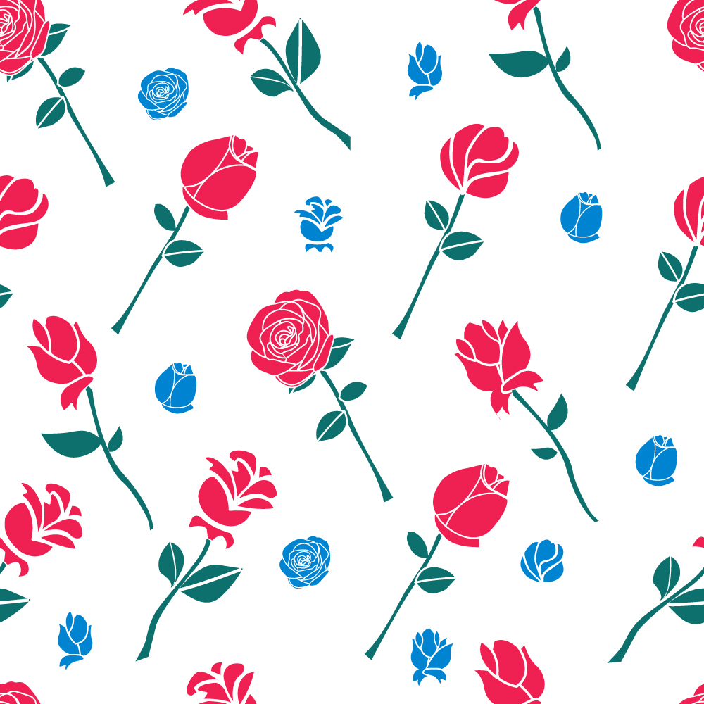 Pattern with roses Photoshop brush
