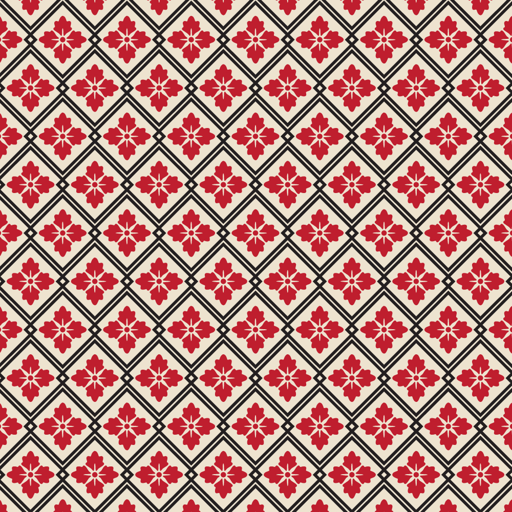 Asian Floral Red, White, and Black Pattern Photoshop brush