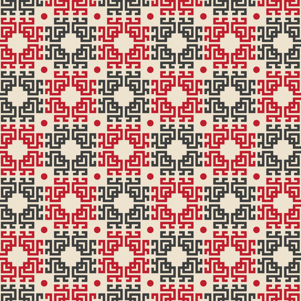 Asian Red, White, and Black Pattern Photoshop brush