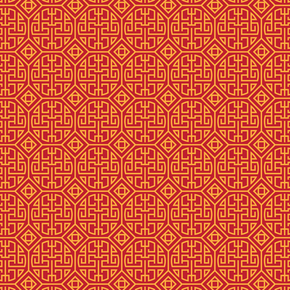 Asian Yellow and Red Pattern Photoshop brush