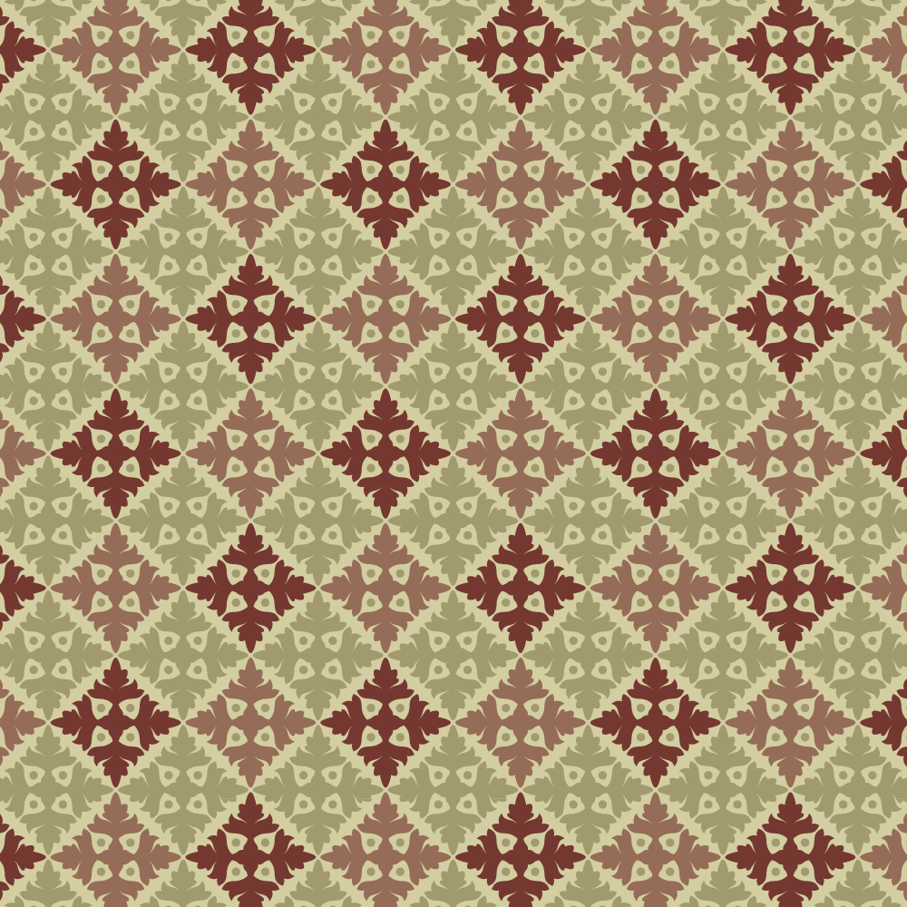 Ornate Vintage Green and Maroon Pattern Photoshop brush