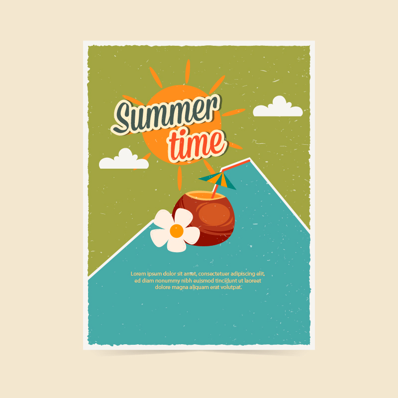 Summer  retro poster Photoshop brush