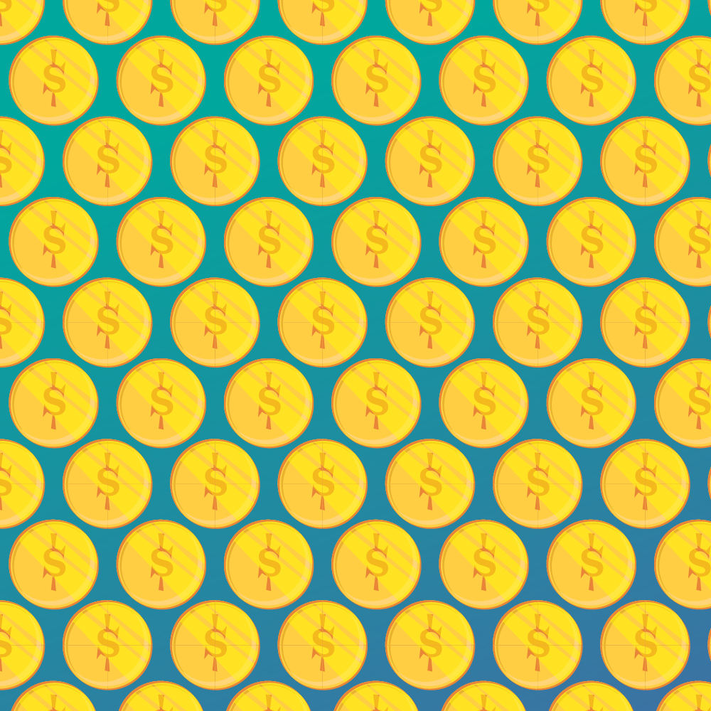 Pattern illustration with coins Photoshop brush