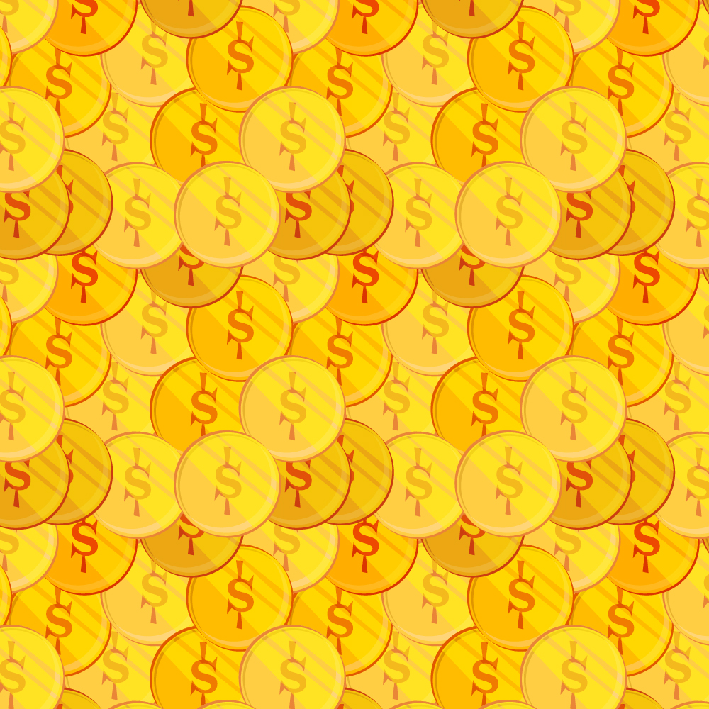 Money illustration with coins  Photoshop brush