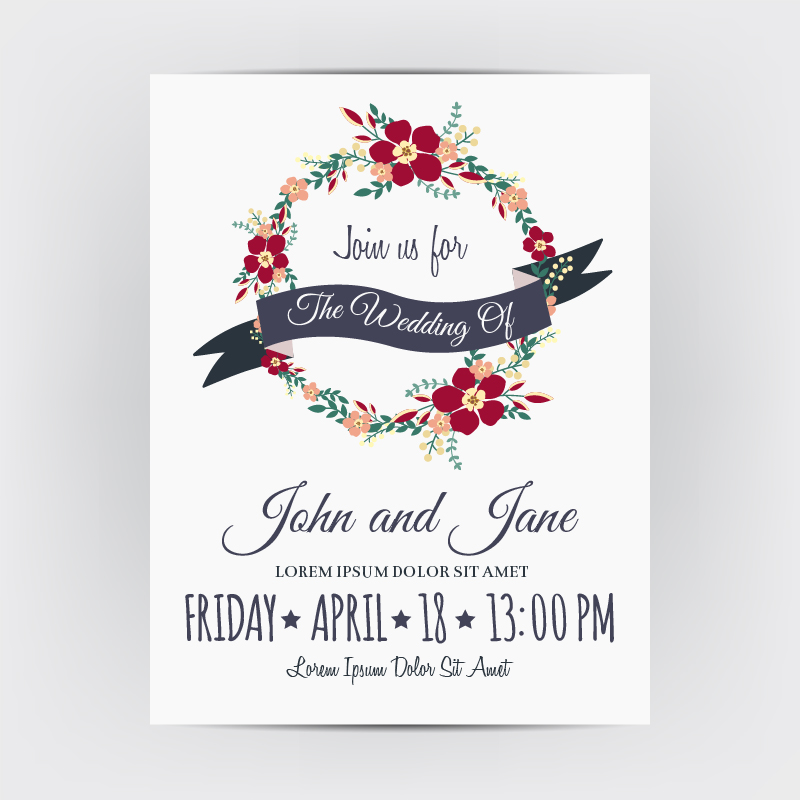 Wedding invitation card Photoshop brush