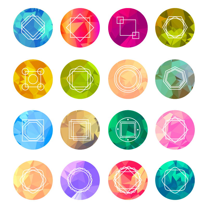 Abstract Geometric Labels Set With Logo Icons Photoshop brush
