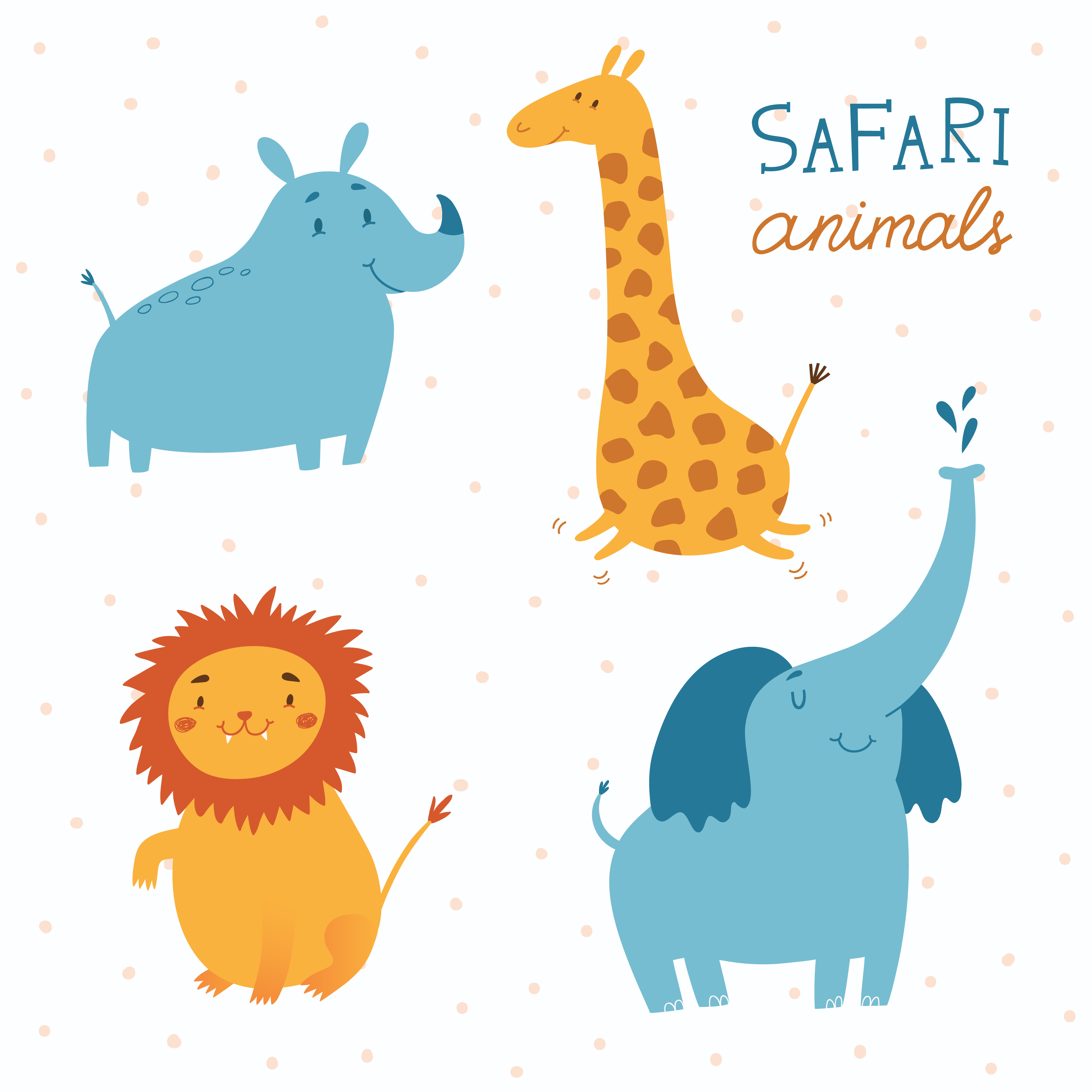 Safari animals vector set Photoshop brush
