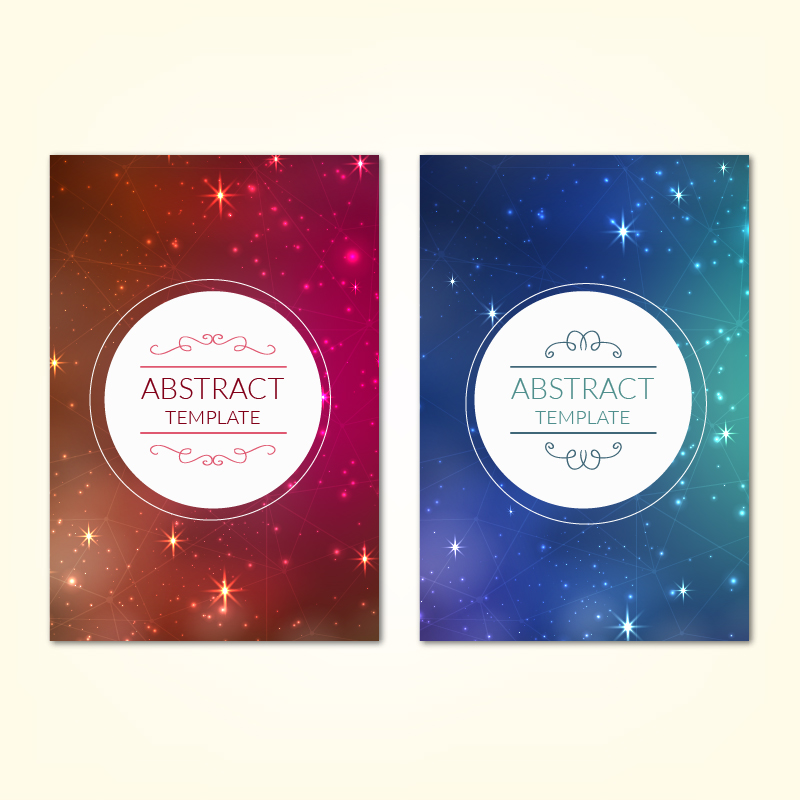 Posters template with universe starry sky background Photoshop brush