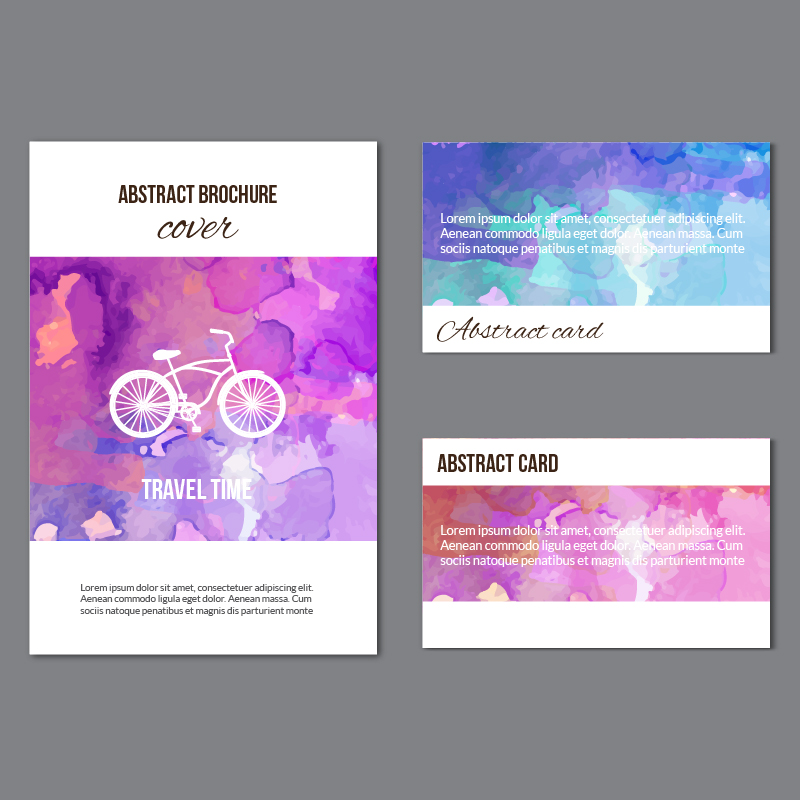 Watercolor  brochure and cards Photoshop brush