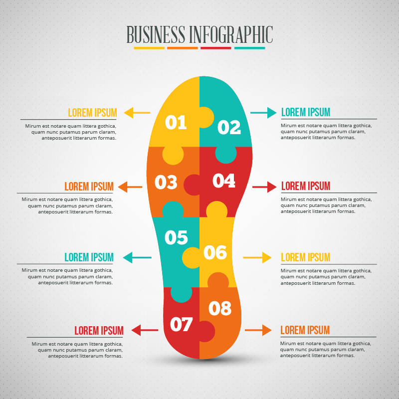 Business infographic, puzzle of a shoe shape Photoshop brush
