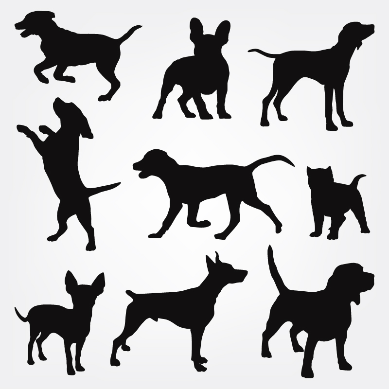 Dogs silhouettes Photoshop brush