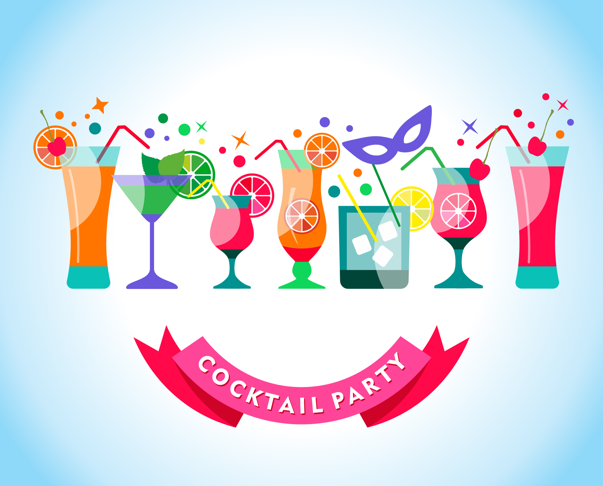 Cocktail party illustration Photoshop brush