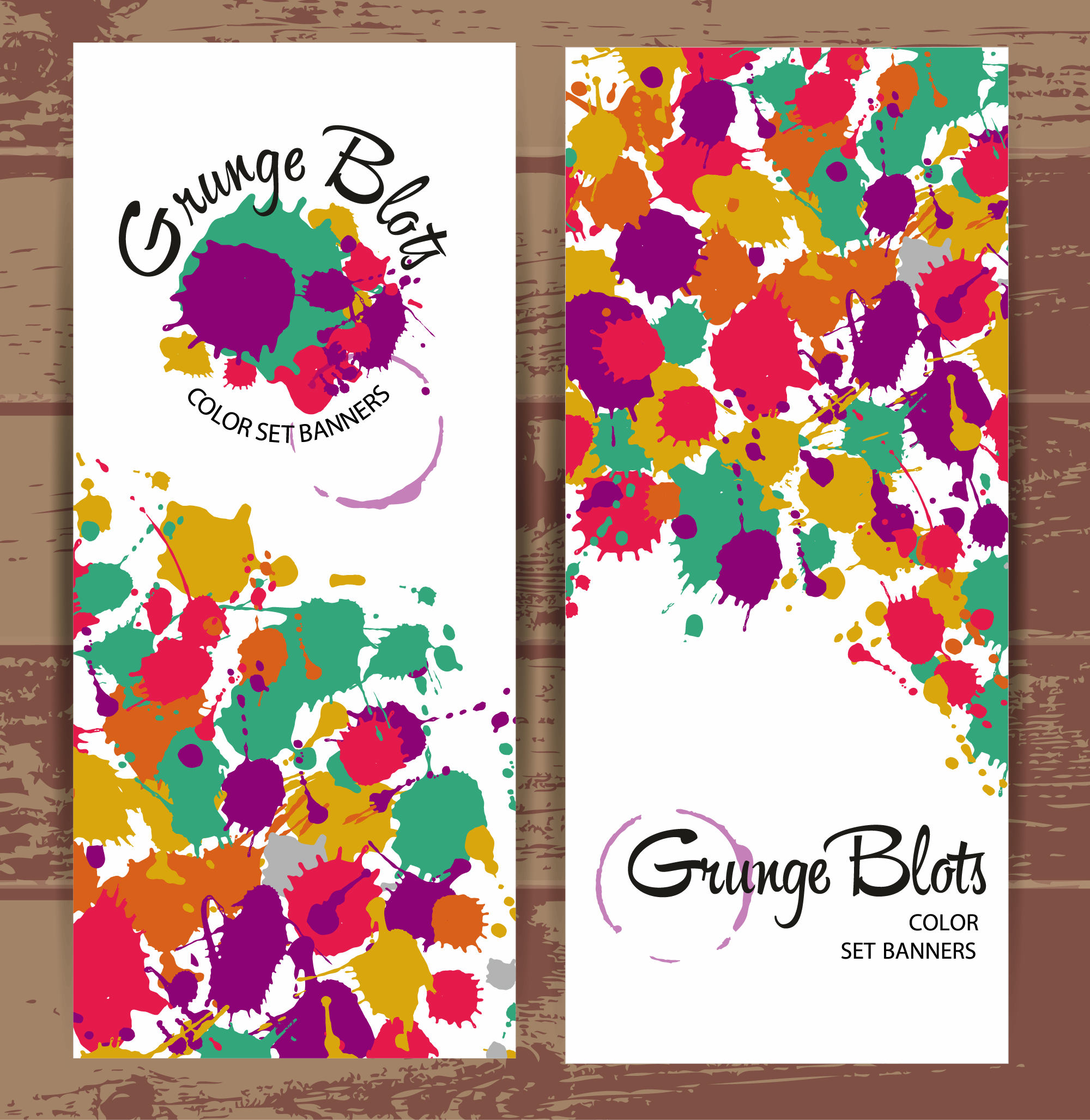 Banners of color blots Photoshop brush