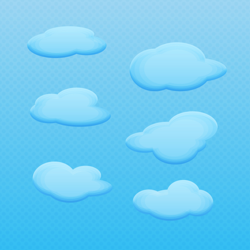 Vector Cartoon Clouds - Photoshop Vectors 