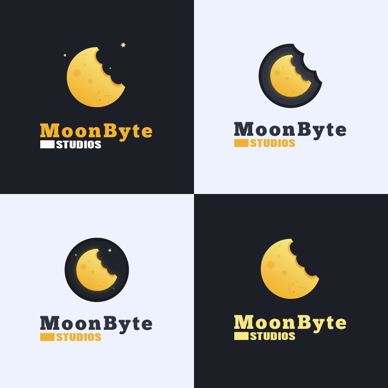 Moon Byte Logo Design Photoshop brush