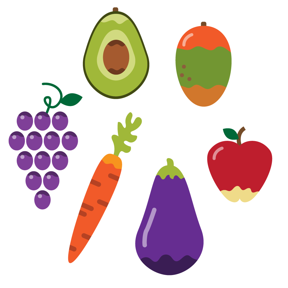 Healthy vegetables and fruit Photoshop brush