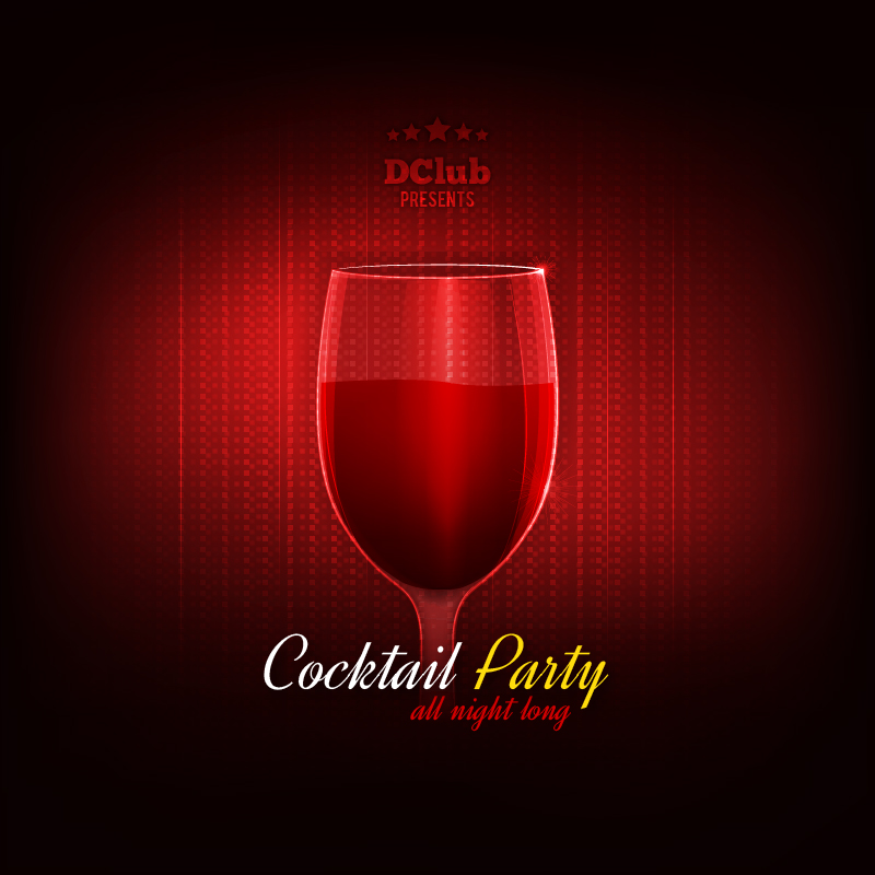 Cocktail Party Vector Invitation Photoshop brush