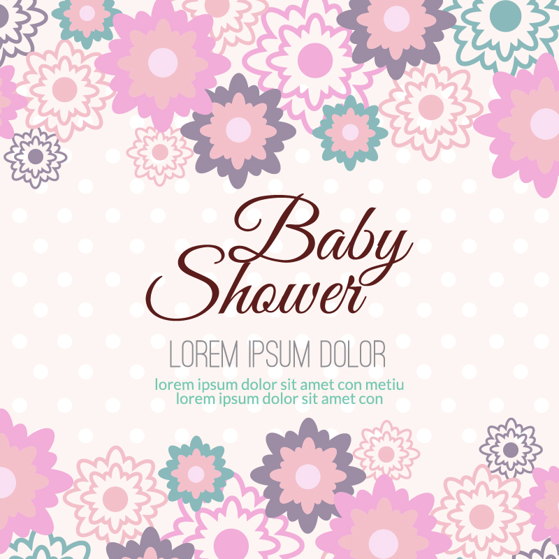 Baby shower with floral background Photoshop brush