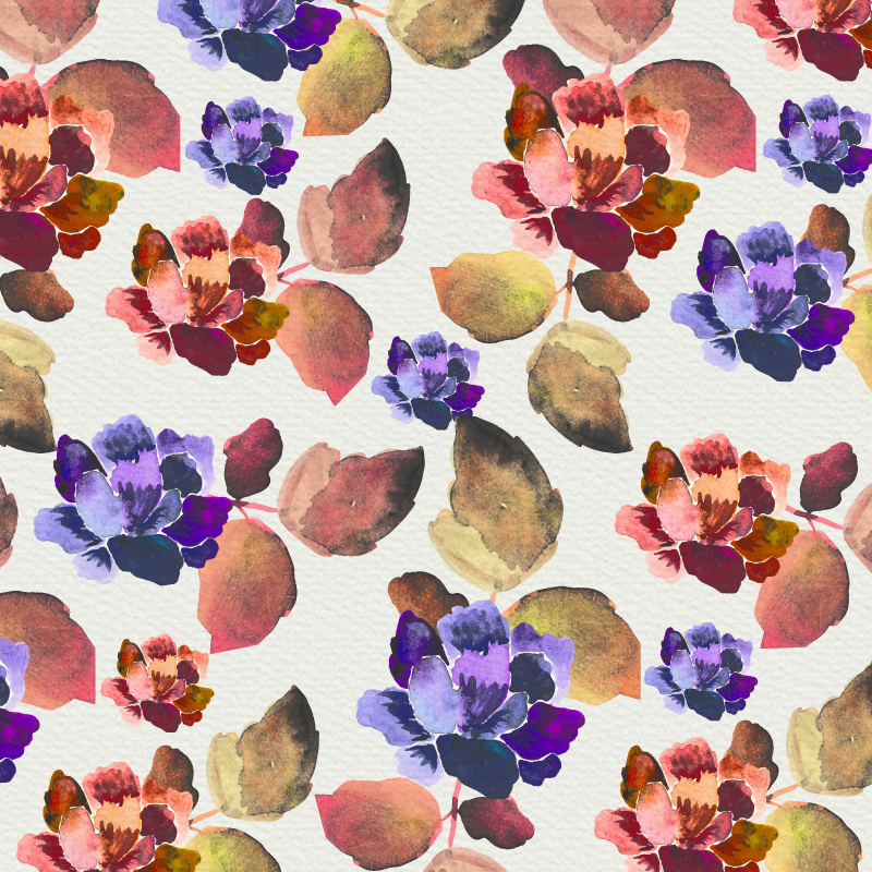 Watercolor background with vintage flowers Photoshop brush