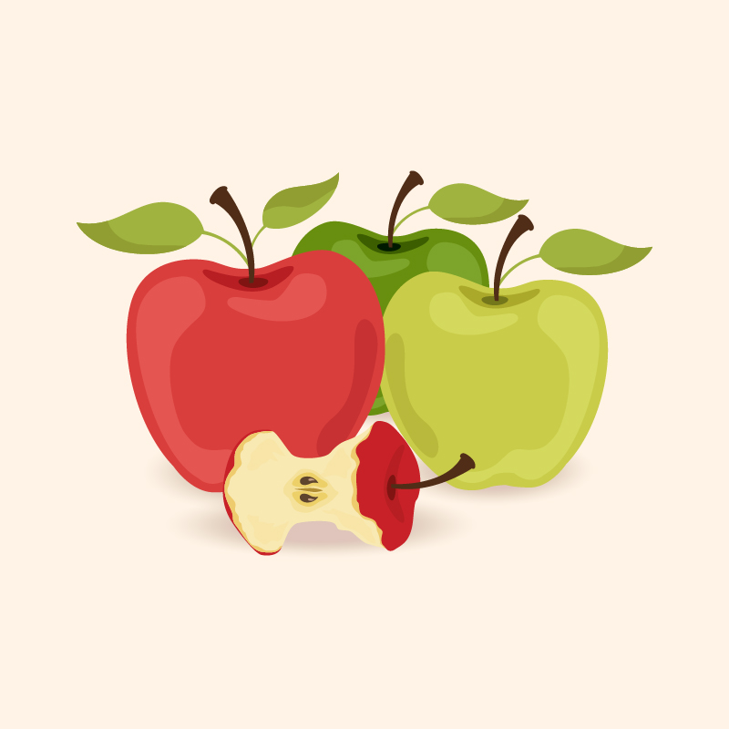 Vector illustration with apples Photoshop brush