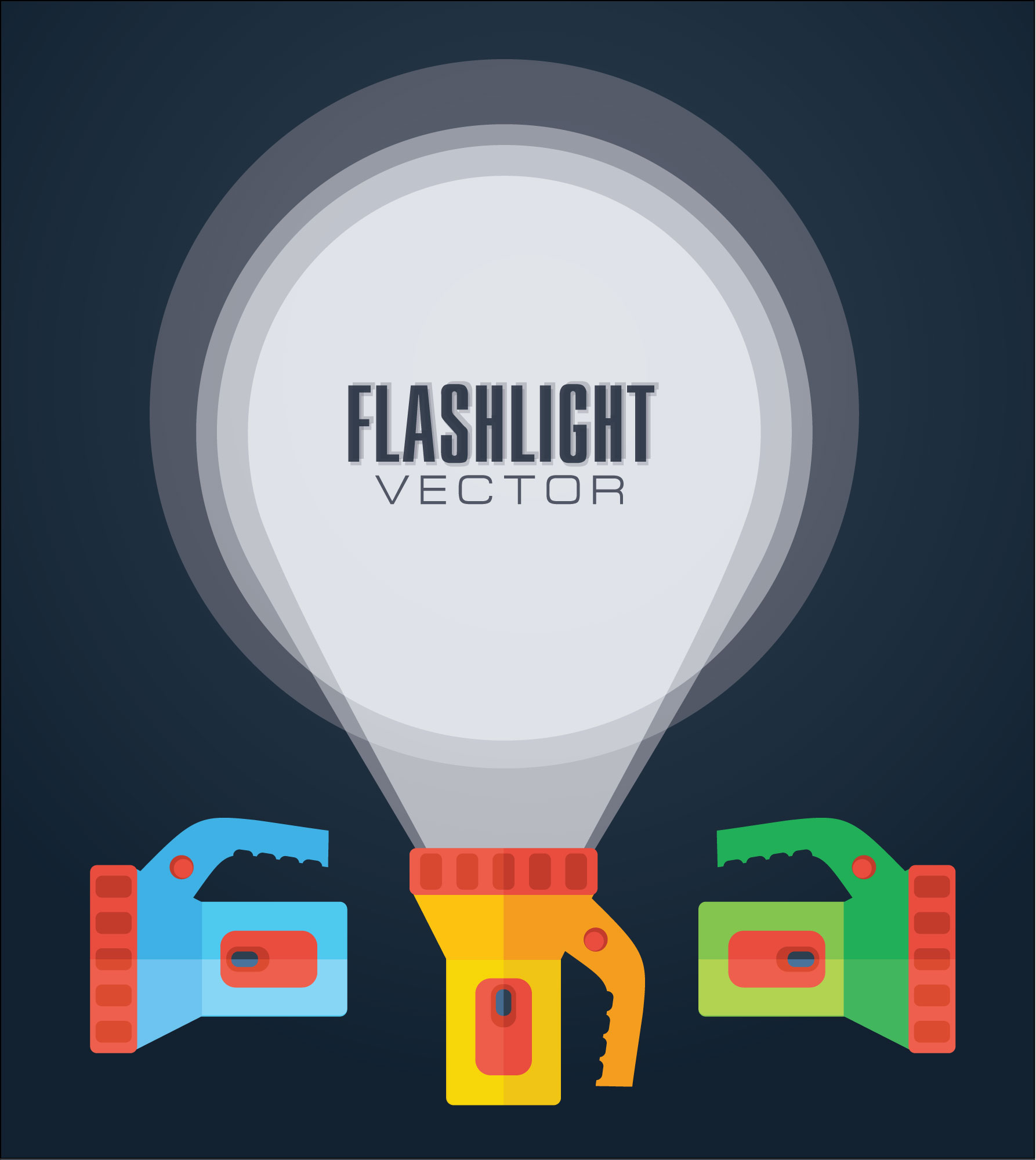 Flat vector illustration flashlight. Photoshop brush