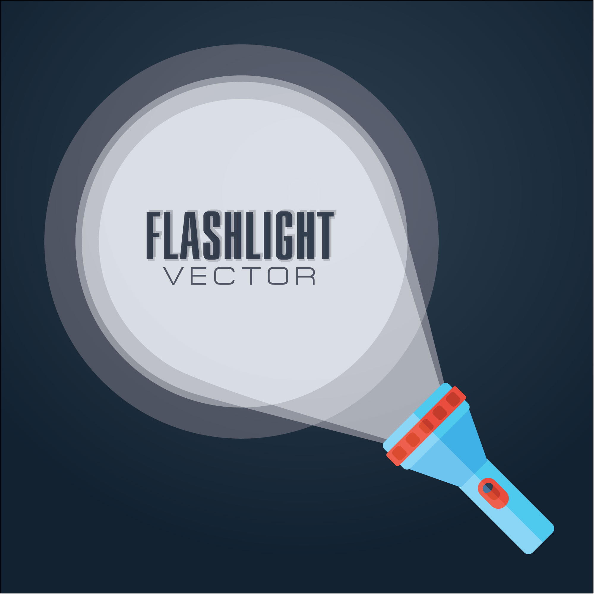 Flat vector illustration flashlight. Photoshop brush