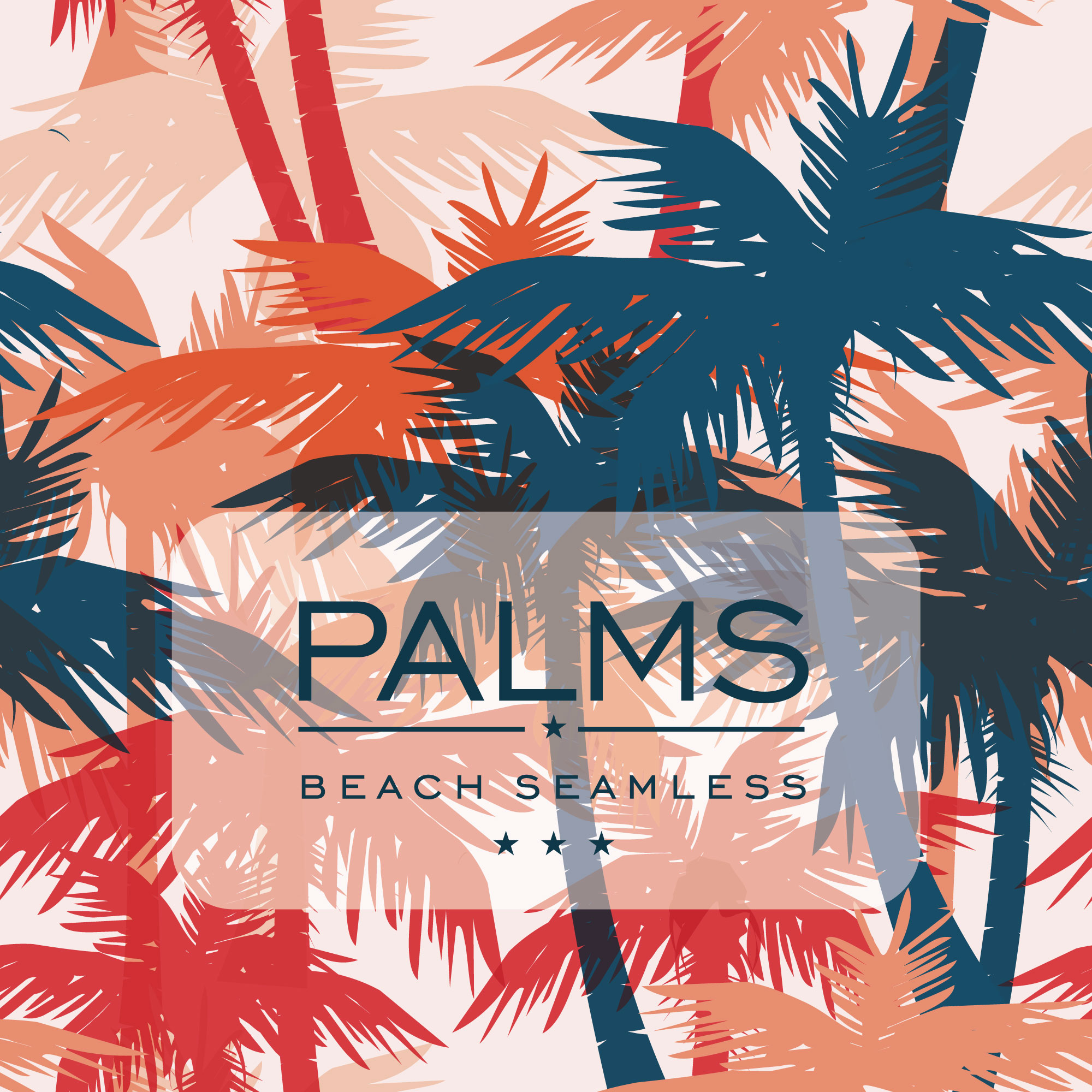 Vector seamless pattern with palm trees Photoshop brush