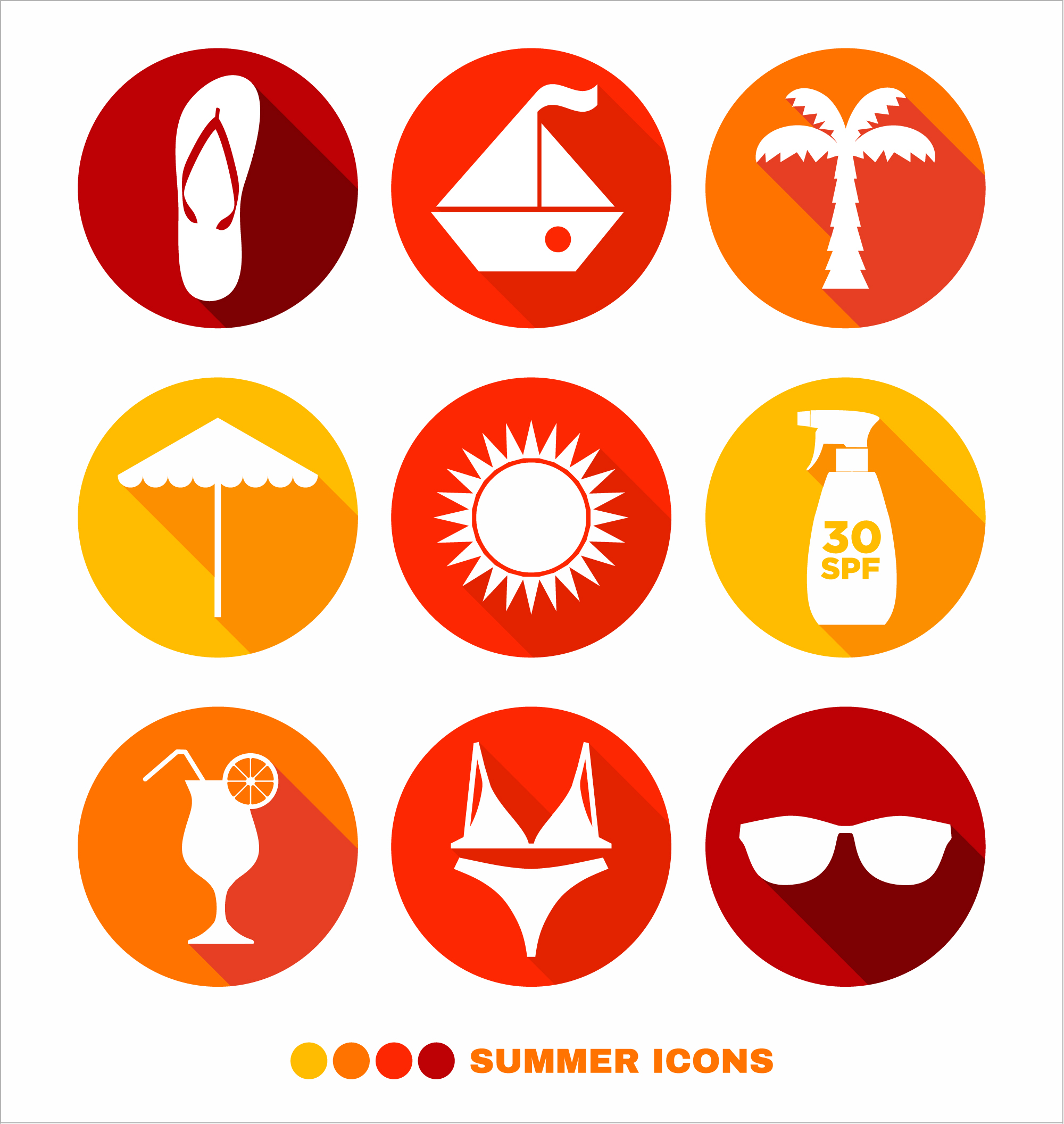 Summer abstract icons set Photoshop brush